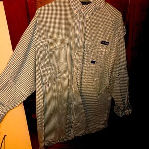 Columbia Mens PFG fishing longsleeve buttown down L